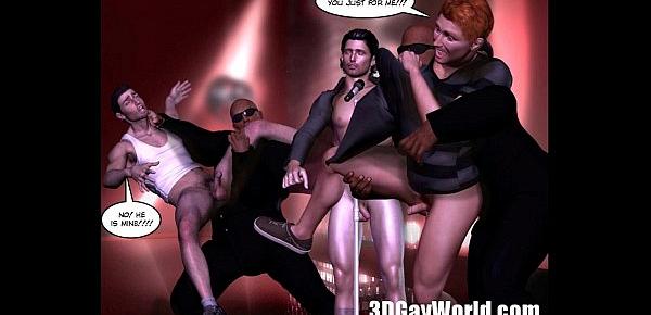  Mad Public Orgy in Gay Club 3D Gay Comics or Anime Cartoon Story